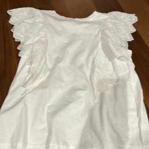 Brand new white tee w ruffles